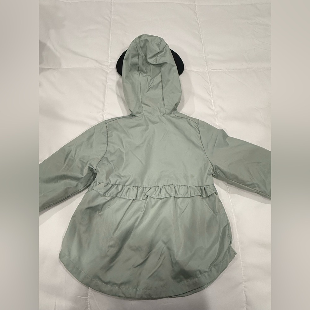 Disney Girls Mint Green Minnie Ear Hooded Raincoat with Bow - Picture 5 of 5
